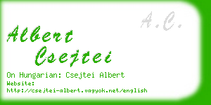 albert csejtei business card